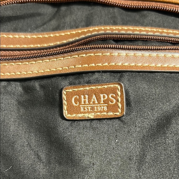 CHAPS Black and Brown Shoulder Bag with Silver Toned Buckle - Picture 10 of 10